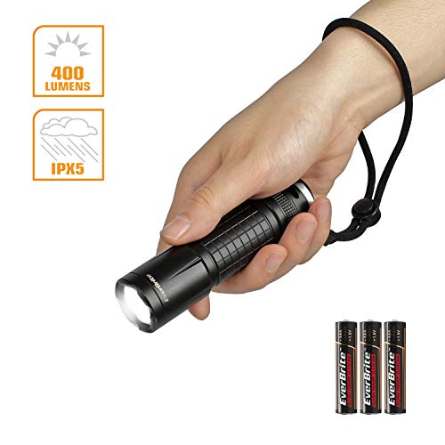 Product Cover EverBrite Super Bright LED Flashlight, 400 Lumen, 3 Modes, Portable Aluminum Torch for Hurricane Supplies, Camping, Hiking, Backpacking, Includes 3 x AAA Alkaline Batteries