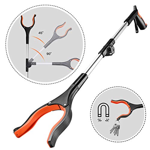 Product Cover TACKLIFE Reacher Grabber Tool, 0°-180° Foldable Angled Arm, 90° Rotating Head, Magnetic Tips, Mobility Aid Reaching Assist Tool, Claw Trash Grabber Litter Picker (30'') - RG01