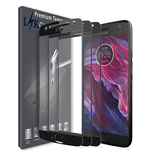 Product Cover [3 Pack] LK Screen Protector for Motorola Moto X4 / Moto X (4th Generation), [Full Cover] Tempered Glass 9H Hardness, Anti Scratch (Black)