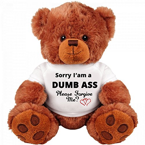 Product Cover Sorry and Forgive Me Gift: Funny Teddy Bear Couple Gift: Medium Teddy Bear Stuffed Animal