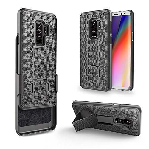 Product Cover Galaxy S9 Plus Case, Galaxy S9 Plus Swivel Slim Belt Clip Holster Protective Phone Case Cover Compatible for Samsung Galaxy S9 Plus Cases (Combo Shell & Holster Case) - Black