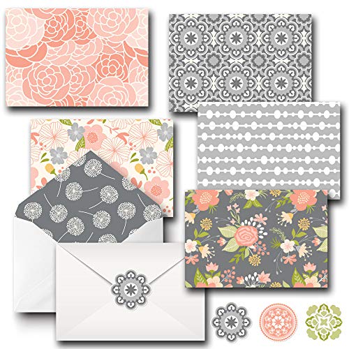 Product Cover 20 Pack 4x6 All Occasion Assorted Floral Blank Note Cards Greeting Card Bulk Box Set with Envelopes and Seal Stickers, Envelopes Stationary Boxed Set for Personalized Greetings