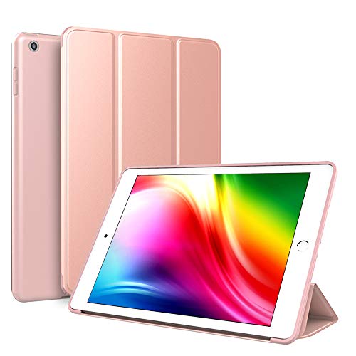 Product Cover kenke iPad Case 9.7 for 2017/2018,Ultra Slim Lightweight Smart Case TPU Soft Silicone Stand with Auto Sleep/Wake for iPad Cover 9.7 inch iPad 5th/6th Generation-Rose Gold