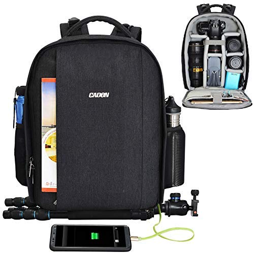 Product Cover CADeN Camera Backpack Professional DSLR Bag with USB Charging Port Rain Cover, Photography Laptop Backpack for Women Men Waterproof, Camera Case Compatible for Sony Canon Nikon Lens Tripod Accessories