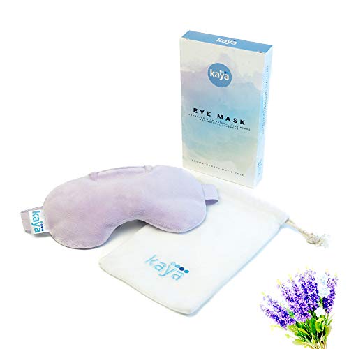 Product Cover Weighted Eye Mask by KAYA with Natural Lavender and Clay Beads - Mask for Puffy Eyes - Eye Mask with Storage Pouch - Sleep Mask for Relaxation and Stress Relief Hot and Cold Mask for Women (LAVENDER)