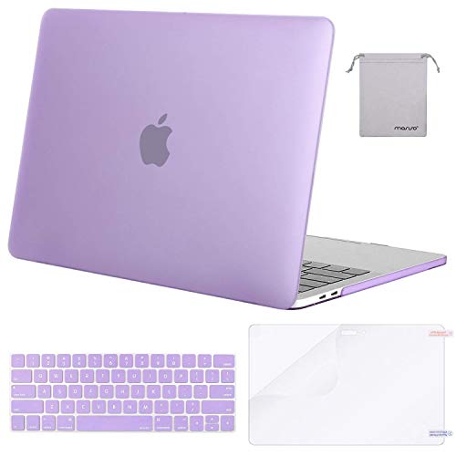 Product Cover MOSISO MacBook Pro 15 inch Case 2019 2018 2017 2016 Release A1990 A1707, Plastic Hard Shell Case&Keyboard Cover&Screen Protector&Storage Bag Compatible with MacBook Pro 15 Touch Bar, Purple