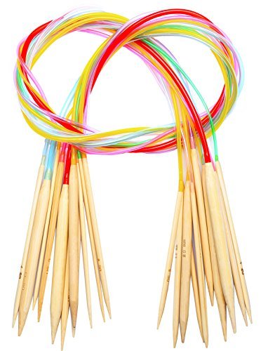 Product Cover Knitting Needles Set Circular Knitting Needles Bamboo 40 Inch Size 11 10 9 8 7 6 5 4 3 13 15