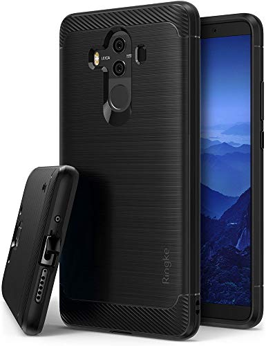 Product Cover Ringke Onyx Compatible with Huawei Mate 10 Pro Brushed Metal Design (Flexible & Slim) Dynamic Stroked Line Pattern Durable Anti Slip Impact Shock Absorbent Cover Huawei Mate 10 Pro Case - Black