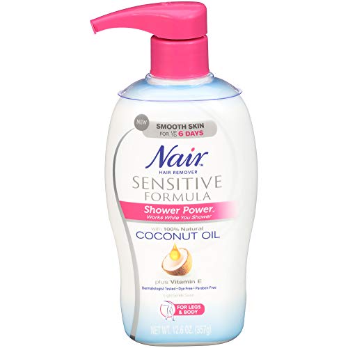 Product Cover Nair Shower Power Sensitive Formula Coconut Oil & Vit E - Hair Remover 12.6 Oz