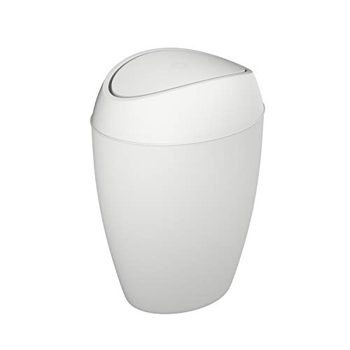 Product Cover Umbra Twirla Trash Can with Flipping Lid, 9 L, Metallic White