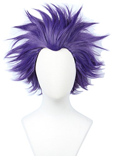 Product Cover Linfairy Anime Cosplay Wig Short Halloween Costume Hero Wig (Purple)