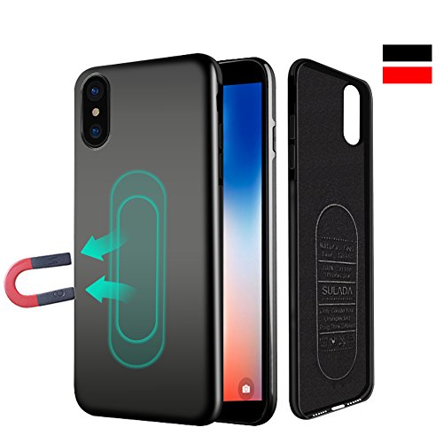 Product Cover Case for iPhone X/XS,Ultra Thin Magnetic Phone Case for Magnet Car Phone Holder with Invisible Built-in Metal Plate,Soft TPU Shockproof Anti-Scratch Protective Cover for iPhone X/XS 5.8''[Black]