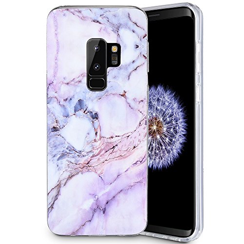 Product Cover Caka Galaxy S9 Plus Case, Galaxy S9 Plus Marble Case Slim Anti Scratch Shockproof Luxury Fashion Silicone Soft Rubber TPU Protective Case for Samsung Galaxy S9 Plus (Pink)