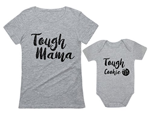 Product Cover Tough Mama Tough Cookie Mother & Son/Daughter Matching Set Mom & Baby Shirts