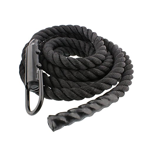 Product Cover Get Out! Workout Fitness Climbing Rope 20ft x 1.5in in Black - Battle Rope for Outdoor and Indoor Gym Exercise