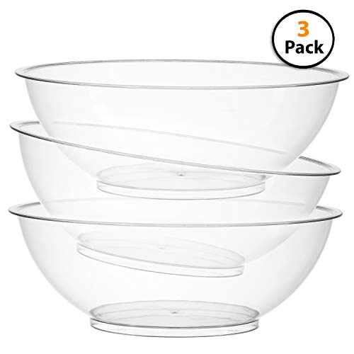 Product Cover Set of 3 | 10-inch Vista Plastic Serving bowls, Salad and Snack Bowl, for Side Dishes, Round