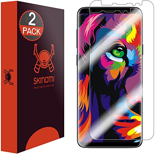 Product Cover Skinomi Screen Protector Compatible with Galaxy S9 Plus (2-Pack)(Maximum Coverage, Edge to Edge)(Full Coverage) Clear TechSkin TPU Anti-Bubble HD Film