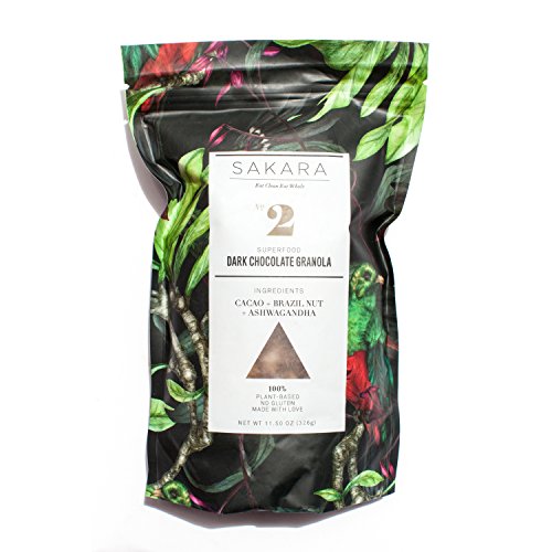 Product Cover Sakara Dark Chocolate Superfood Granola with Brazil Nuts and Ashwagandha, 11.5oz bag