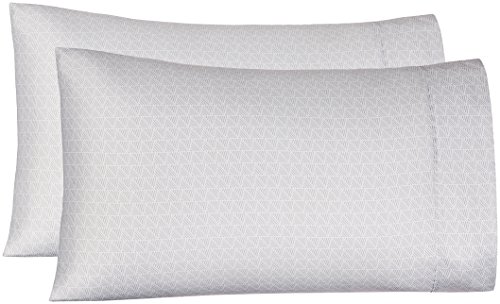 Product Cover AmazonBasics Light-Weight Microfiber Pillowcases - 2-Pack, Standard, Grey Crosshatch