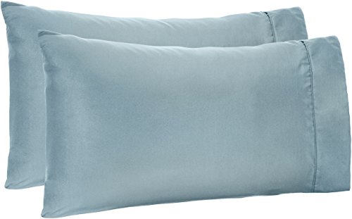Product Cover AmazonBasics Light-Weight Microfiber Pillowcases - 2-Pack, King, Spa Blue