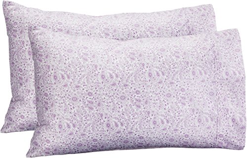 Product Cover AmazonBasics Light-Weight Microfiber Pillowcases - 2-Pack, Standard, Lavender Paisley