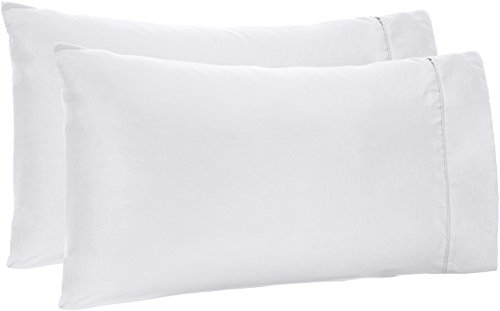 Product Cover AmazonBasics Light-Weight Microfiber Pillowcases - 2-Pack, King, Bright White
