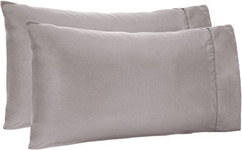 Product Cover AmazonBasics Microfiber Pillowcases - 2-Pack, King, Dark Grey