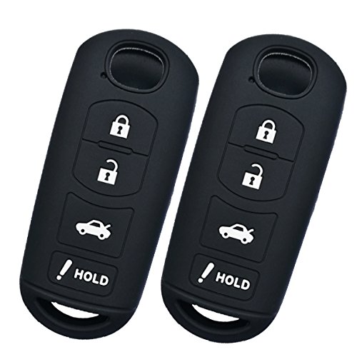 Product Cover Alegender Qty(2) Full Protector Silicone Smart Key Fob Cover Case Protector Shell for 2017 2018 Mazda CX-5 CX-7 CX-9 MX-5 Miata Mazda 3 6 Smart Key Remote 4 Buttons