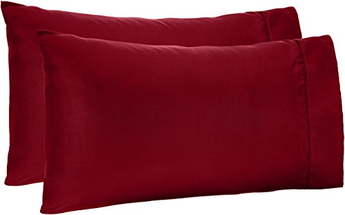 Product Cover AmazonBasics Light-Weight Microfiber Pillowcases - 2-Pack, King, Burgundy