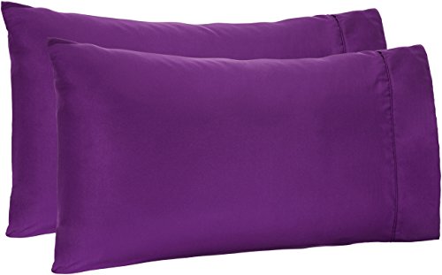 Product Cover AmazonBasics Light-Weight Microfiber Pillowcases - 2-Pack, Standard, Plum