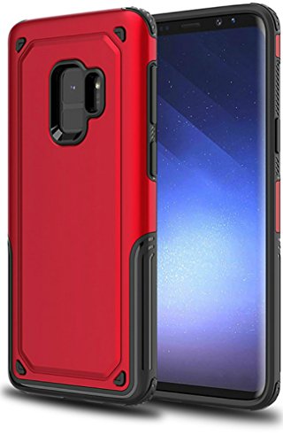 Product Cover Galaxy S9 Case, Hyperion [Titan Series] Slim Dual Layer Protective Cell Phone Cover for Samsung Galaxy S9 (2018) - Red