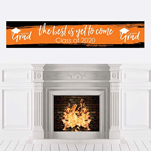 Product Cover Big Dot of Happiness Orange Grad - Best is Yet to Come - Orange 2020 Graduation Party Decorations Party Banner