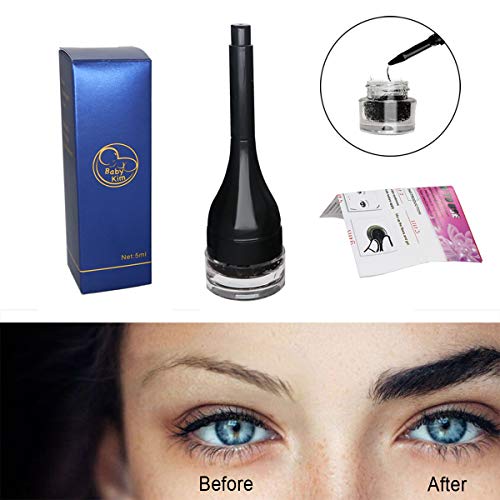 Product Cover Eyebrow Extensions Waterproof Instant Eyebrow Hair Extensions with Eye Brow Brush for Women and Men Cosmetics by BabyKim (Black)