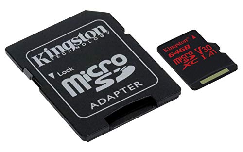 Product Cover Kingston Canvas React 64GB microSDXC Class 10 microSD Memory Card UHS-I 100MB/s R Flash Memory High Speed microSD Card with Adapter (SDCR/64GB)