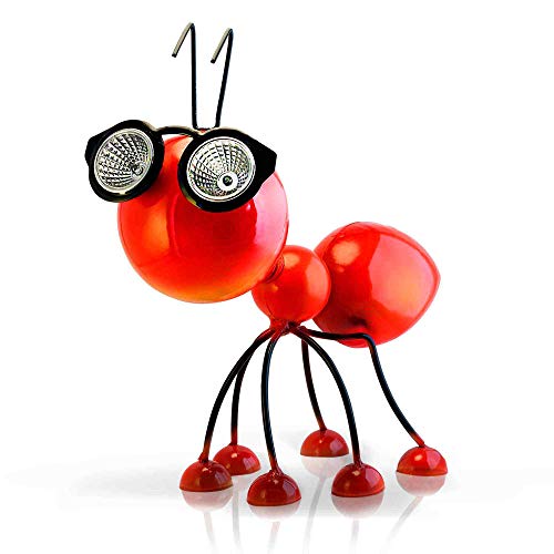 Product Cover Smarty Gadgets - Metal Garden Art Decoration, Steel Red Ant Figurine with Solar Powered LED Lights for Yard, Patio, Lawn and Garden Decor and Ornament, Outdoor and Indoor Statue, 11