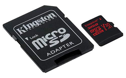 Product Cover Kingston Canvas React 32GB microSDHC Class 10 microSD Memory Card UHS-I 100MB/s R Flash Memory High Speed microSD Card with Adapter (SDCR/32GB)