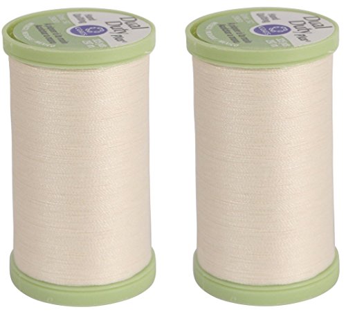 Product Cover (2 Pack) Coats Dual Duty Plus NATURAL Hand Quilting Thread Strong all purpose with glace (glazed) finish (2 Pack, Natural)