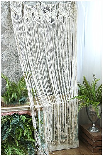 Product Cover HiPlus Butterfly Macrame Wall Hanging Tapestry- Macrame Curtains for Door,Window,Closet,Room Divider Wedding Backdrop Boho Home Wall Decor, 33
