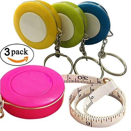 Product Cover GoProver 3 pack Retractable Tape Measure Double-Scale 60-Inch/150cm Double Sided Pocket Soft Cloth Measuring Weight Loss Medical Body Measurement Sewing Tailor Craft Vinyl Ruler With Keychain