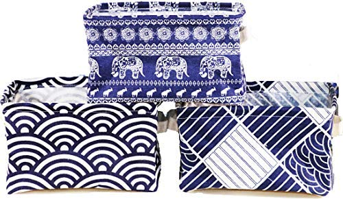 Product Cover Lannu Elephant Nursery Storage Baskets Fabric Cloth Organizers , Small, Set of 3