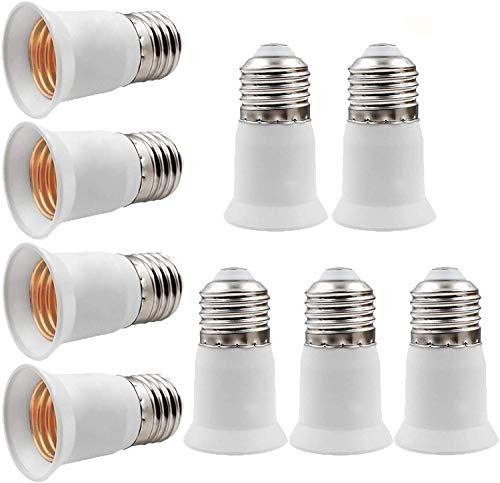 Product Cover E26 to E26 Light Socket Extender, E26/E27 to E26/E27 Lamp Bulb Socket Extension, Edison Screw Converter Lamp Holder Adapter, Fits LED/CFL Light Bulbs, 9 Pack
