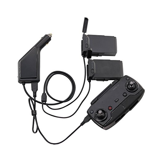 Product Cover Battery Car Charger Accessories for DJI Mavic Air with Triple Output (USB + 2 x Charging Output) with Safety Cover by Fstop Labs (No Batteries Included)