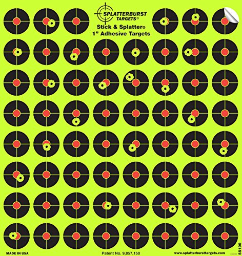 Product Cover Splatterburst Targets - 10 Pack 1 inch Stick & Splatter Self Adhesive Reactive Shooting Targets - Gun - Rifle - Pistol - Airsoft - BB Gun - Pellet Gun - Air Rifle