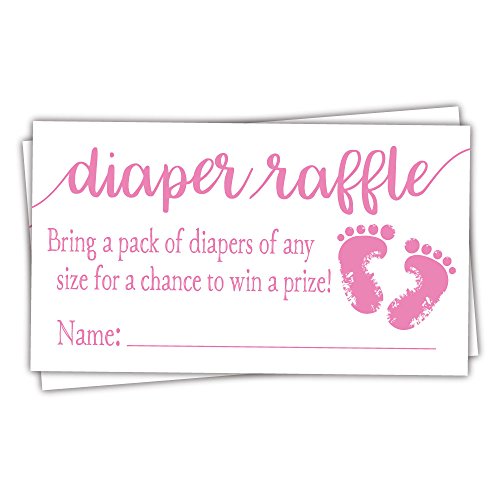 Product Cover 50 Pink Baby Feet Diaper Raffle Tickets - Girl Baby Shower Game