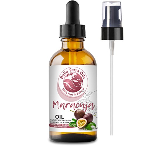 Product Cover NEW Maracuja Oil (Passion Fruit). 4oz. Cold-pressed. Unrefined. Organic. 100% Pure. Non-GMO. Hexane-free. Fights Wrinkles. Softens Hair. Natural Moisturizer. For Hair, Skin, Beard, Stretch Marks.