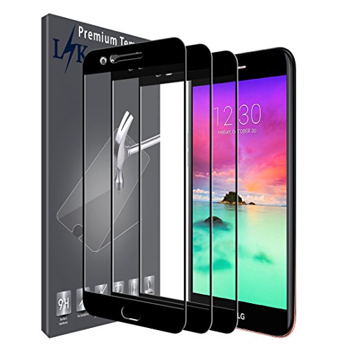 Product Cover [3 Pack] LK Screen Protector for LG K20 Plus, LG K20 V, LG K10 2017, [Full Cover] Tempered Glass with Lifetime Replacement Warranty (Black)