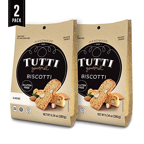 Product Cover Tutti Gourmet Gluten Free Biscotti - Almond - (2 Pack) 2 x 6.34 oz bags - Gluten Free Snacks - Allergen Friendly - Dairy Free - Kosher Pareve - Soy Free - Corn Free