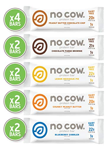 Product Cover No Cow Best Seller Variety Pack, 20g Plant Based Protein, Keto Friendly, Low Sugar, Dairy Free Gluten Free, Vegan, High Fiber, Non-GMO, 12Count