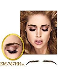 Product Cover Em-787-3# : Vlasy One Pair Women'S Handmade False Eyebrows Pu Base Human Hair Fake Eye Brows(Em-787-3#)