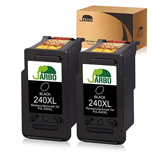Product Cover JARBO Remanufactured for Canon PG-240XL Canon 240 XL Black Ink Cartridge, 2 Packs, Use for Canon Pixma MX472 MX452 MX532 MX432 MX512 MG3620 MG3522 MG2120 MG2220 MG3120 MG3220 MG3520 TS5120